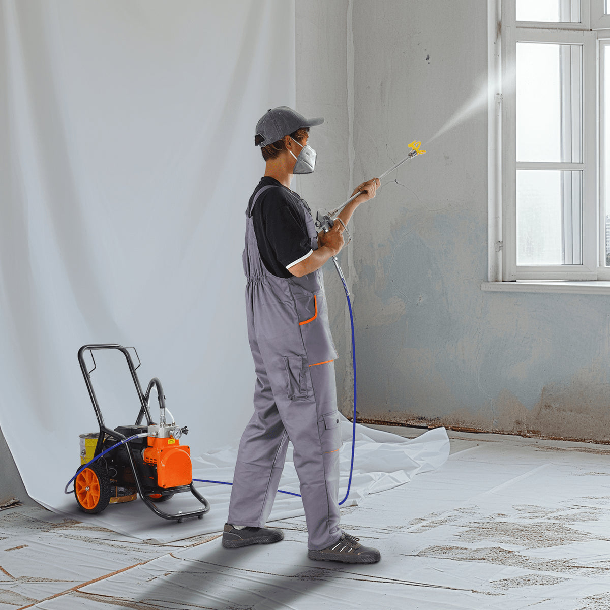 Cart Airless Paint Sprayer Diaphragm Paint Airless Sprayer 1700W Electric V952-GMSGYWQPTJ301ILZ4V3