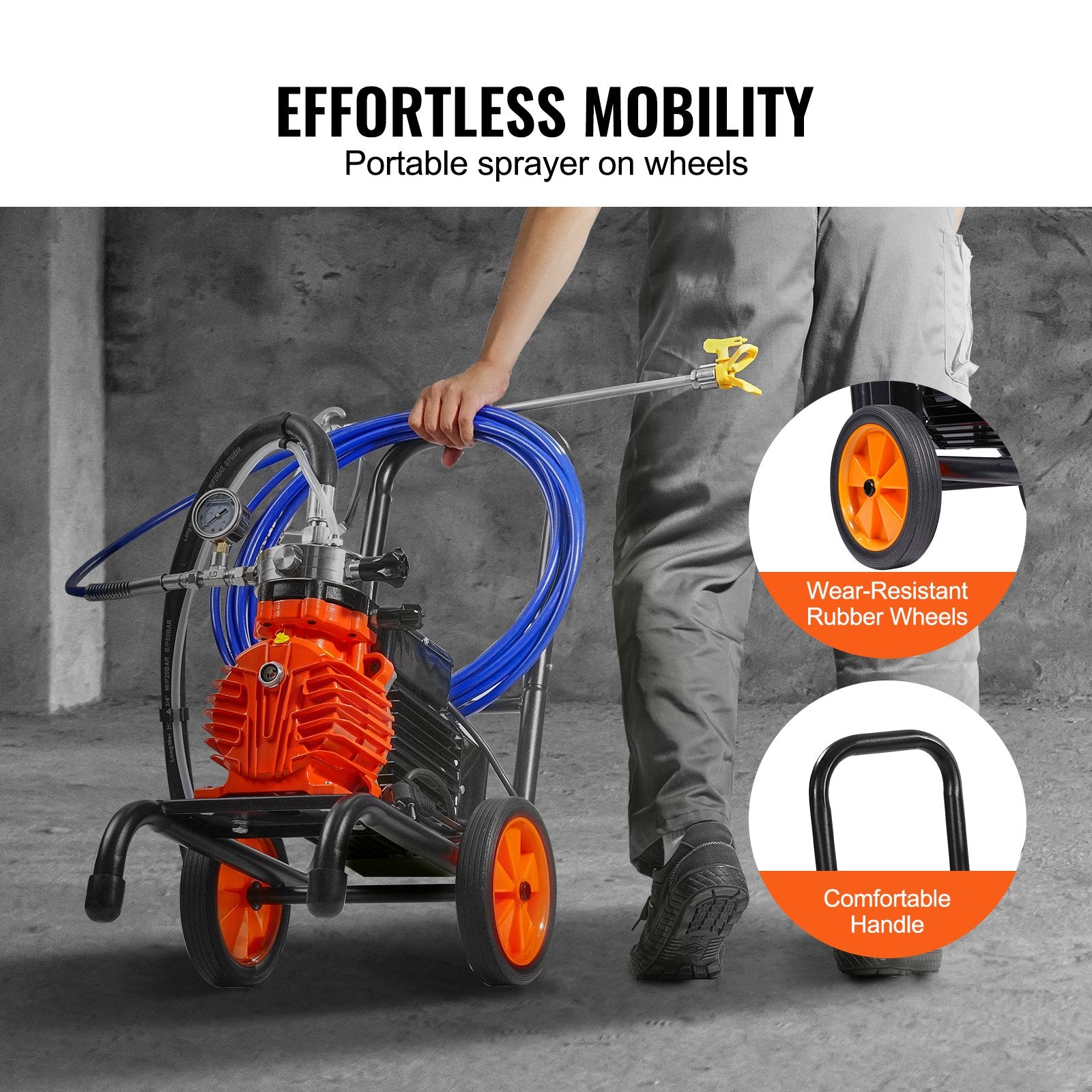Cart Airless Paint Sprayer Diaphragm Paint Airless Sprayer 900W Electric V952-GMSGYWQPTJ90XP9T4V3