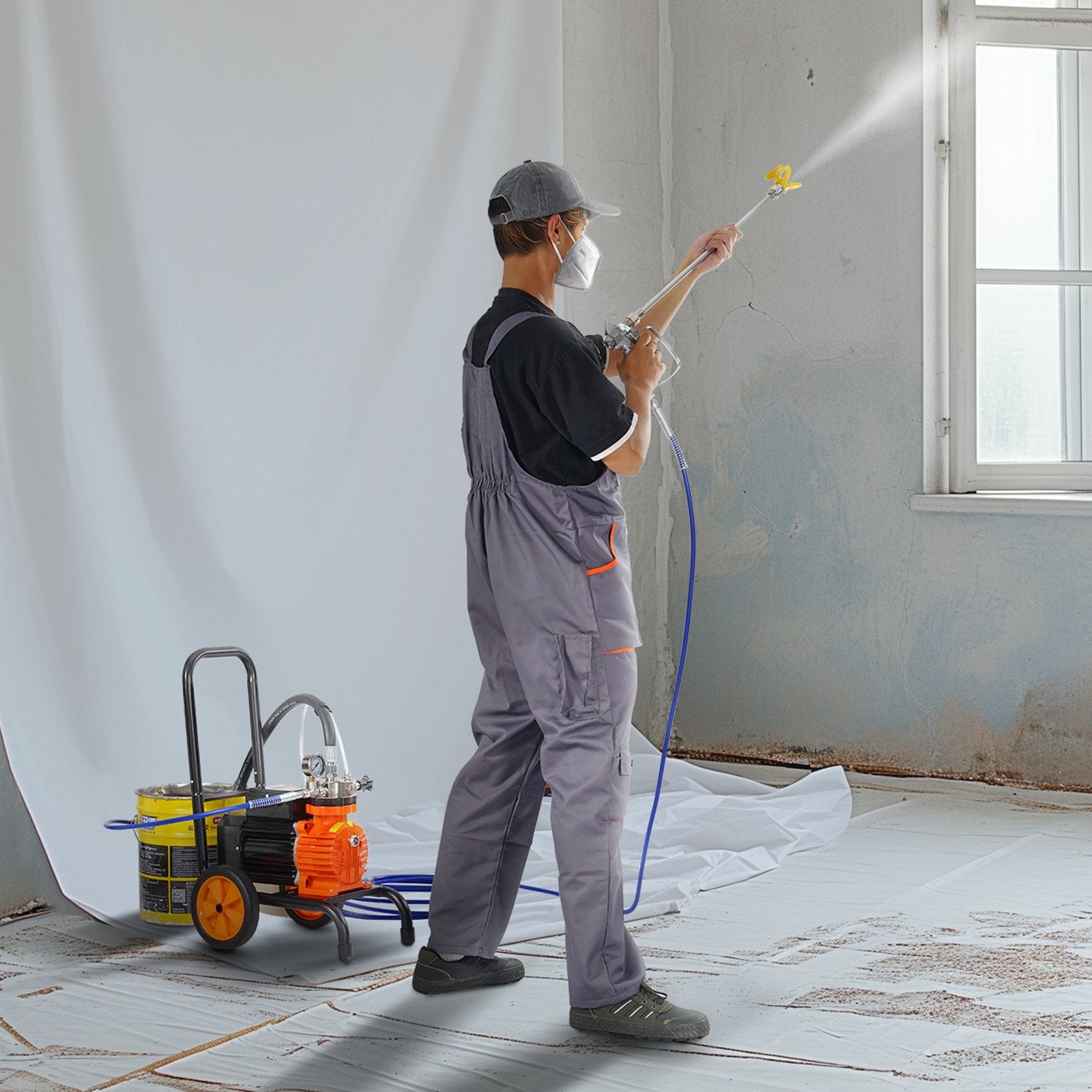 Cart Airless Paint Sprayer Diaphragm Paint Airless Sprayer 900W Electric V952-GMSGYWQPTJ90XP9T4V3