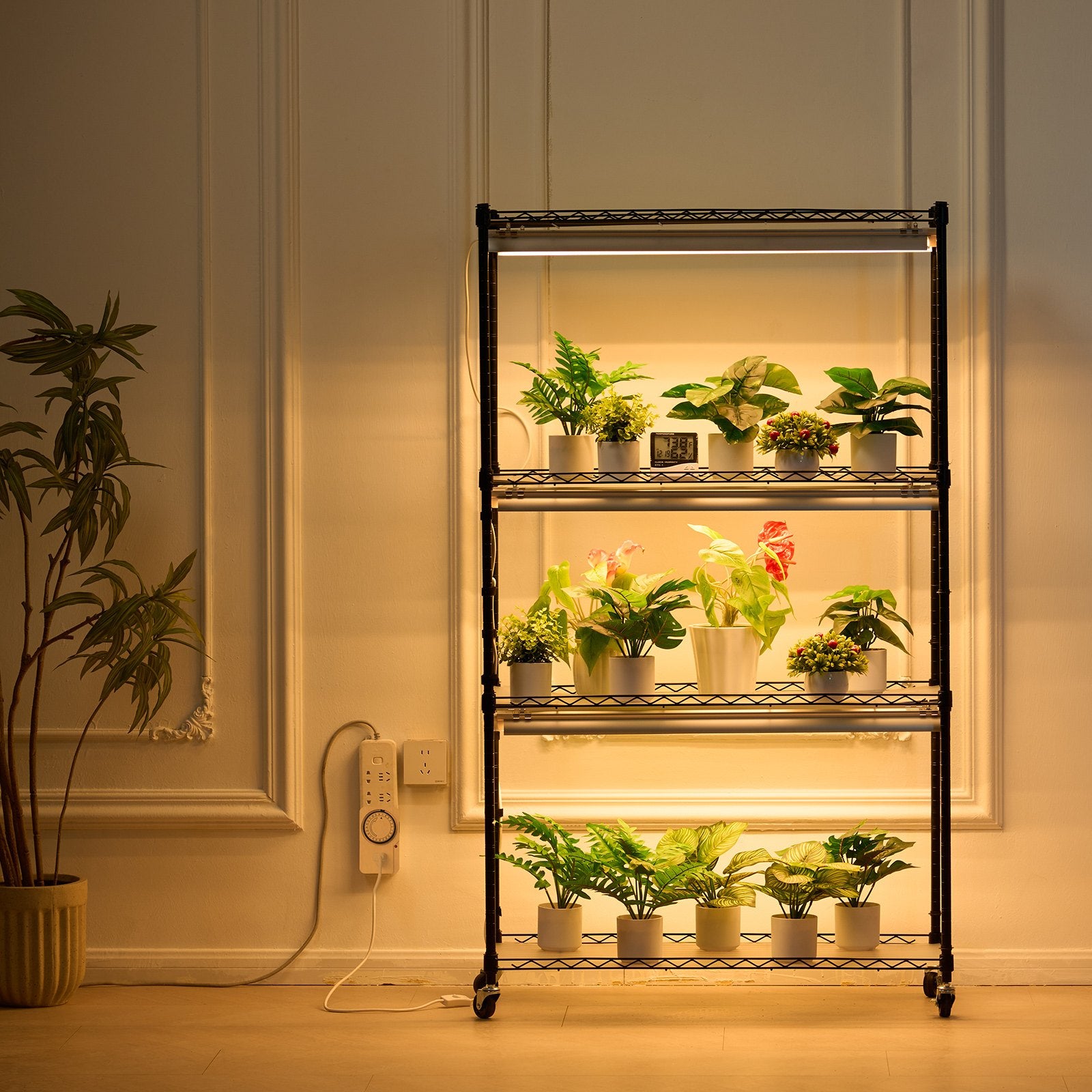 Plant Stand with Grow Lights 4 Tiers 180W 150 cm Tall Plant Grow Shelf V952-GNZWJ150CM90CHT6KV3