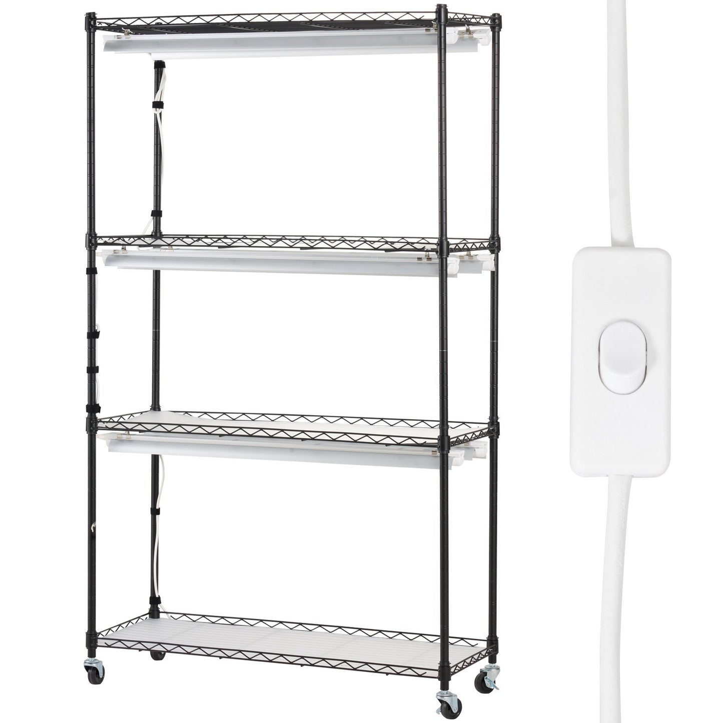 Plant Stand with Grow Lights 4 Tiers 180W 150 cm Tall Plant Grow Shelf V952-GNZWJ150CM90CHT6KV3