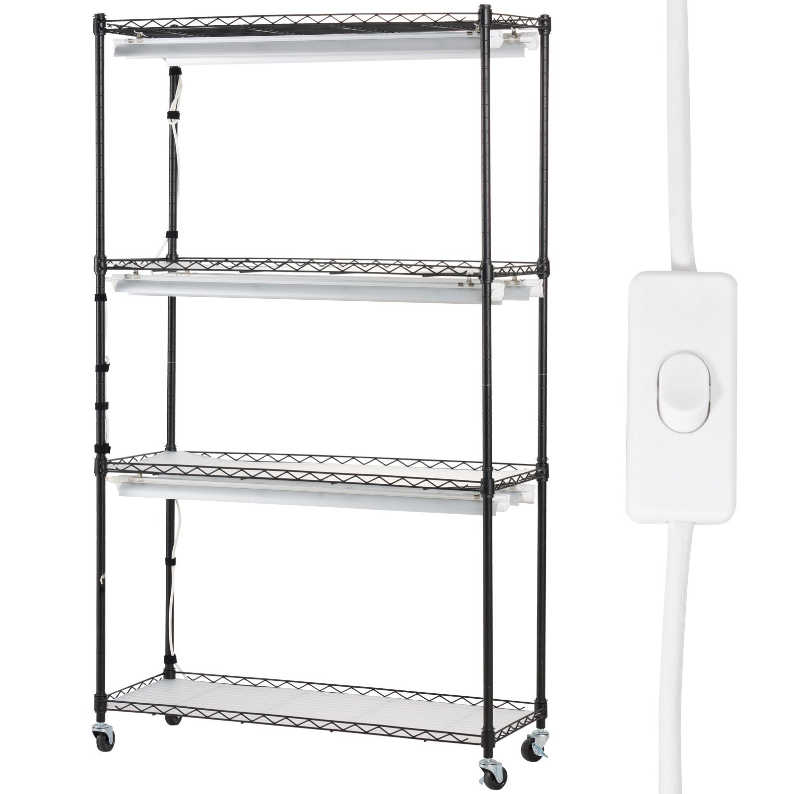 Plant Stand with Grow Lights 4 Tiers 180W 150 cm Tall Plant Grow Shelf V952-GNZWJ150CM90CHT6KV3
