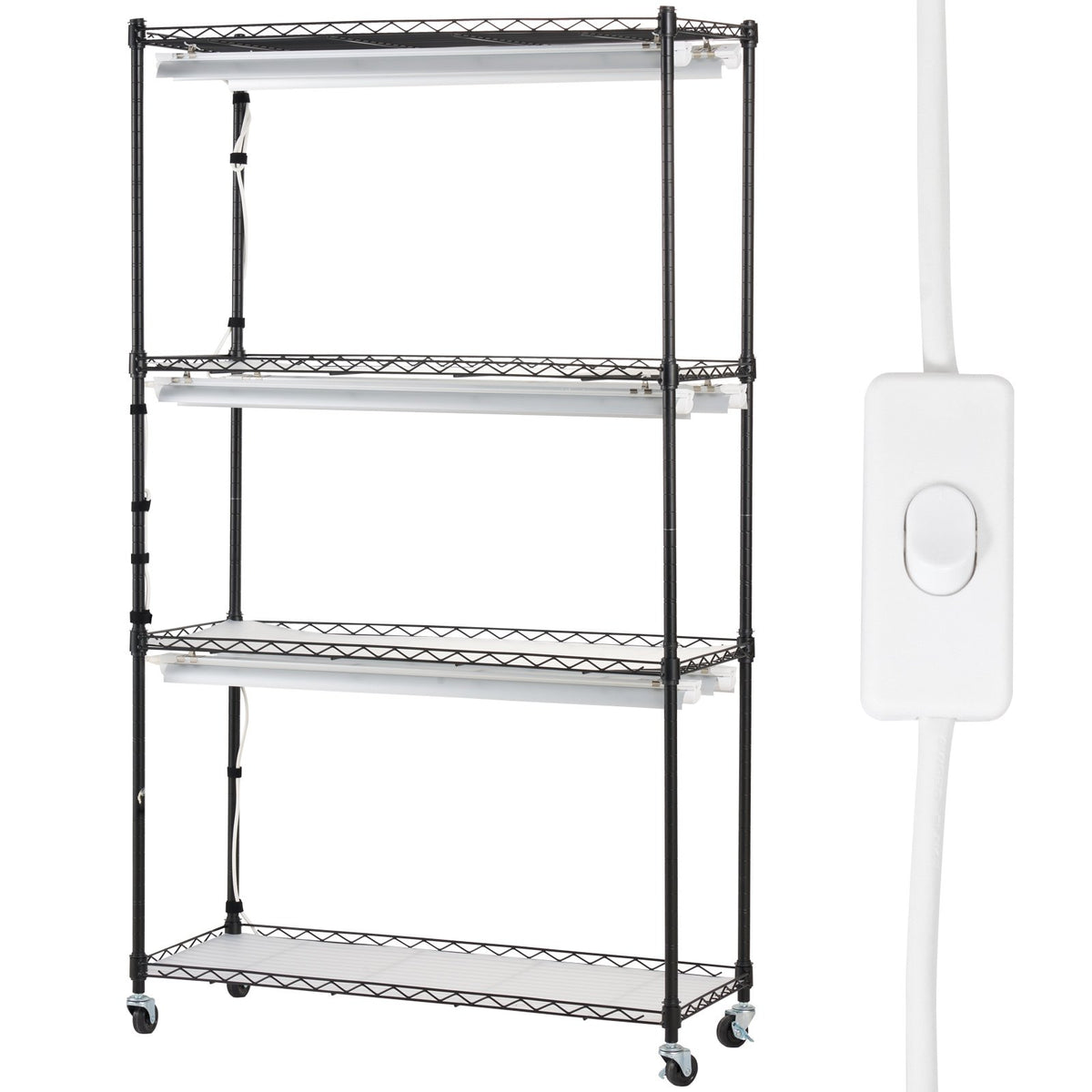Plant Stand with Grow Lights 4 Tiers 180W 150 cm Tall Plant Grow Shelf V952-GNZWJ150CM90CHT6KV3