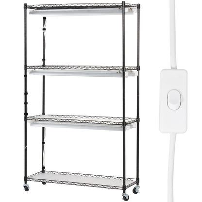Plant Stand with Grow Lights 4 Tiers 180W 150 cm Tall Plant Grow Shelf V952-GNZWJ150CM90CHT6KV3