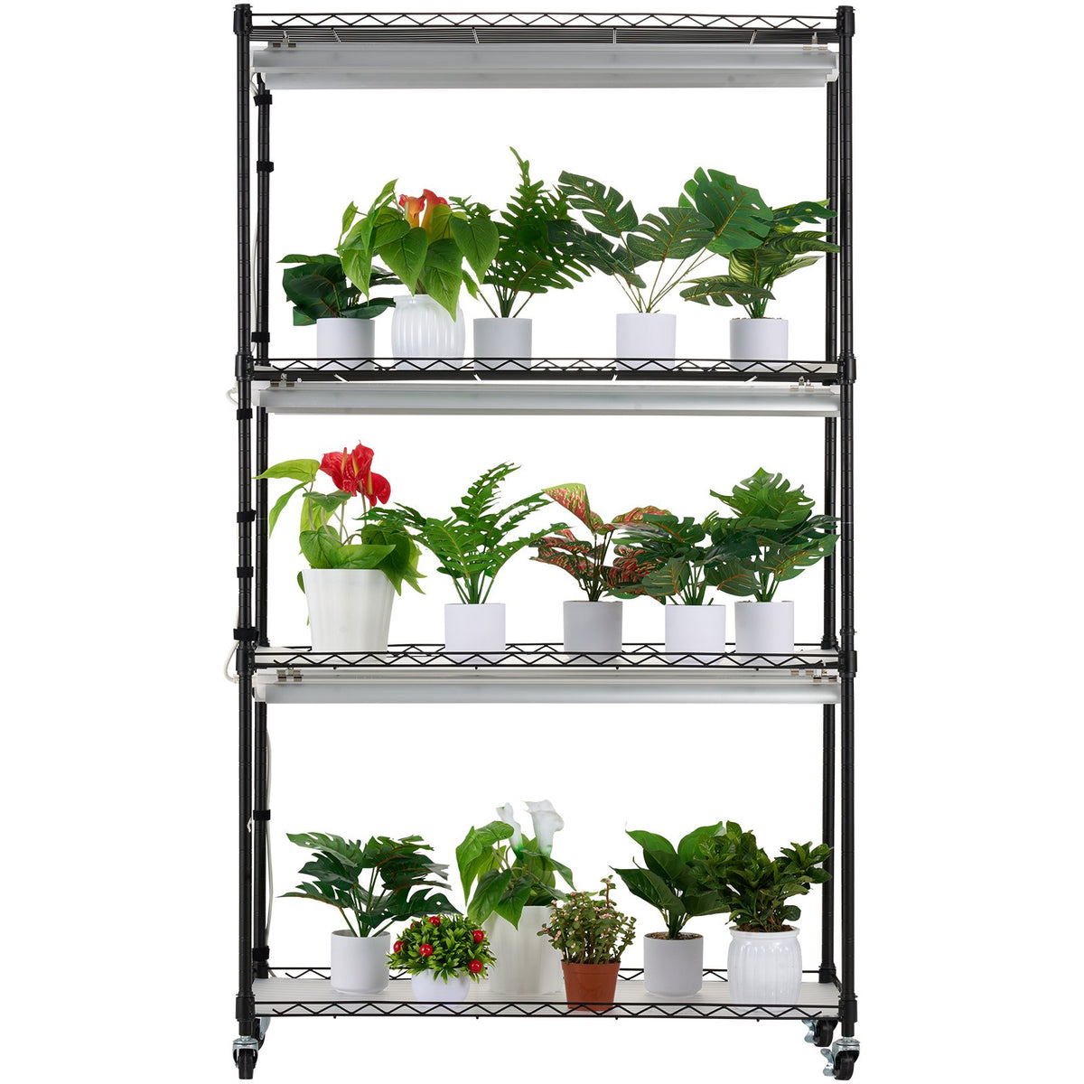 Plant Stand with Grow Lights 4 Tiers 180W 150 cm Tall Plant Grow Shelf V952-GNZWJ150CM90CHT6KV3