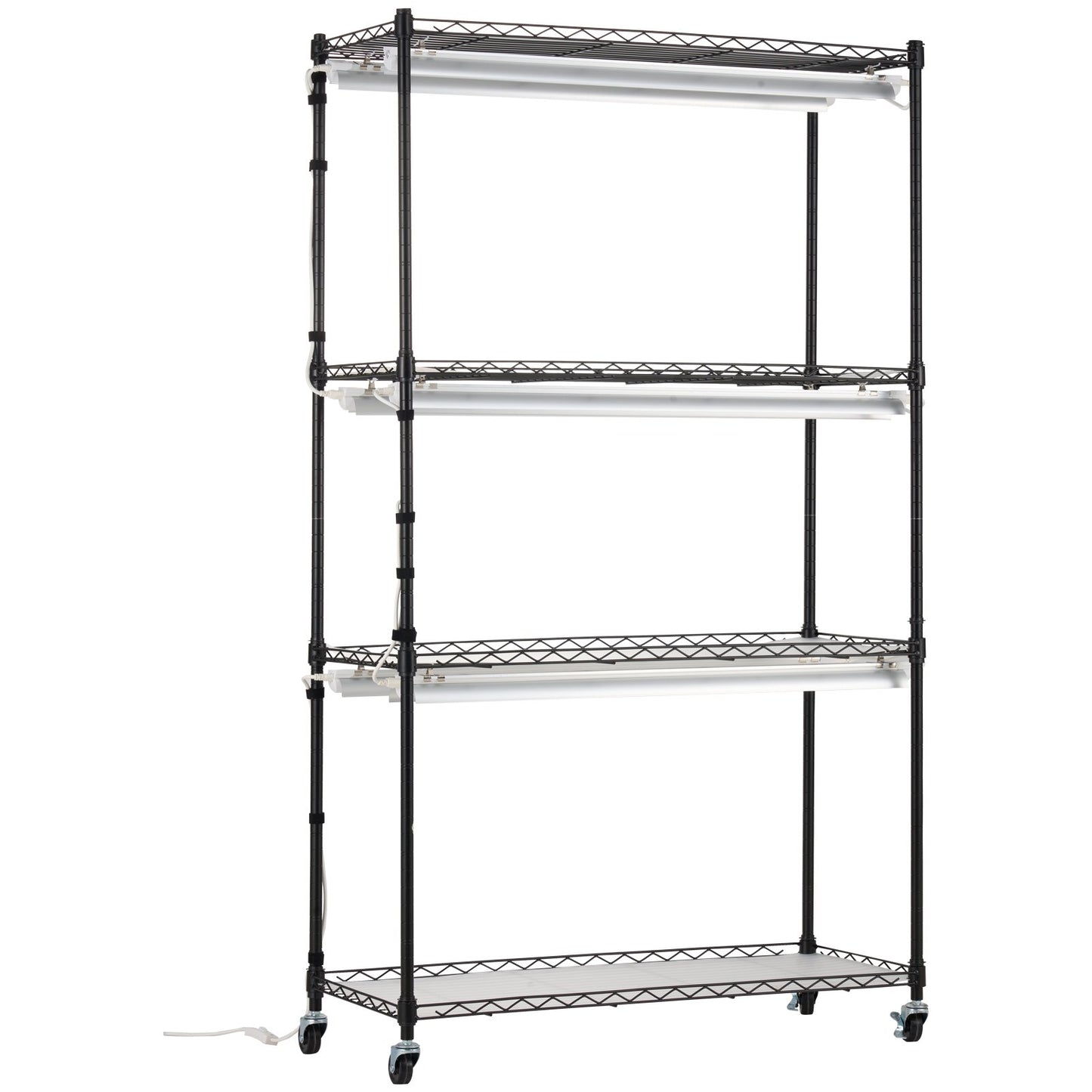 Plant Stand with Grow Lights 4 Tiers 180W 150 cm Tall Plant Grow Shelf V952-GNZWJ150CM90CHT6KV3