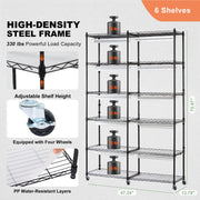 Plant Stand with Grow Light 6 Tiers 200W 59.1" Indoor Plant Grow Shelf V952-GNZWJ180CM12G2SEPV3