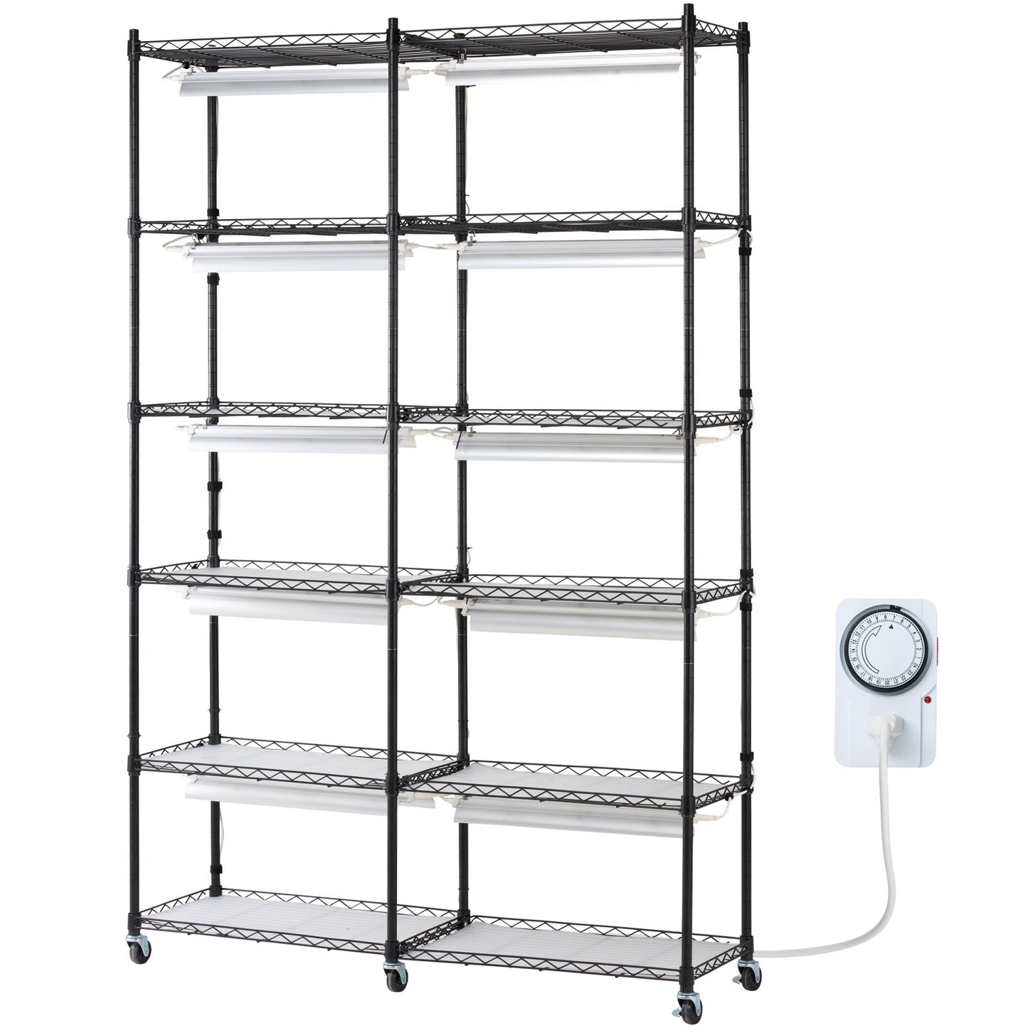 Plant Stand with Grow Light 6 Tiers 200W 59.1" Indoor Plant Grow Shelf V952-GNZWJ180CM12G2SEPV3