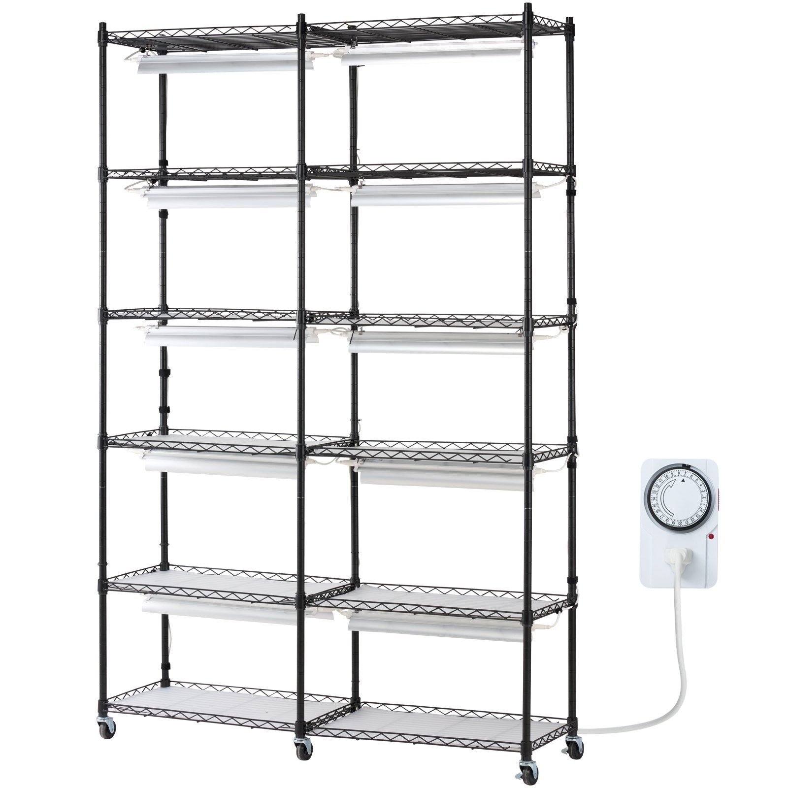 Plant Stand with Grow Light 6 Tiers 200W 59.1" Indoor Plant Grow Shelf V952-GNZWJ180CM12G2SEPV3
