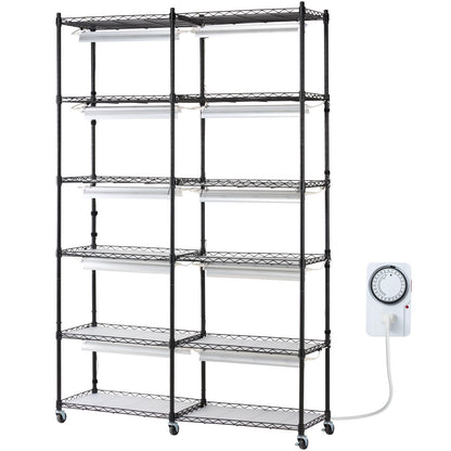 Plant Stand with Grow Light 6 Tiers 200W 59.1" Indoor Plant Grow Shelf V952-GNZWJ180CM12G2SEPV3