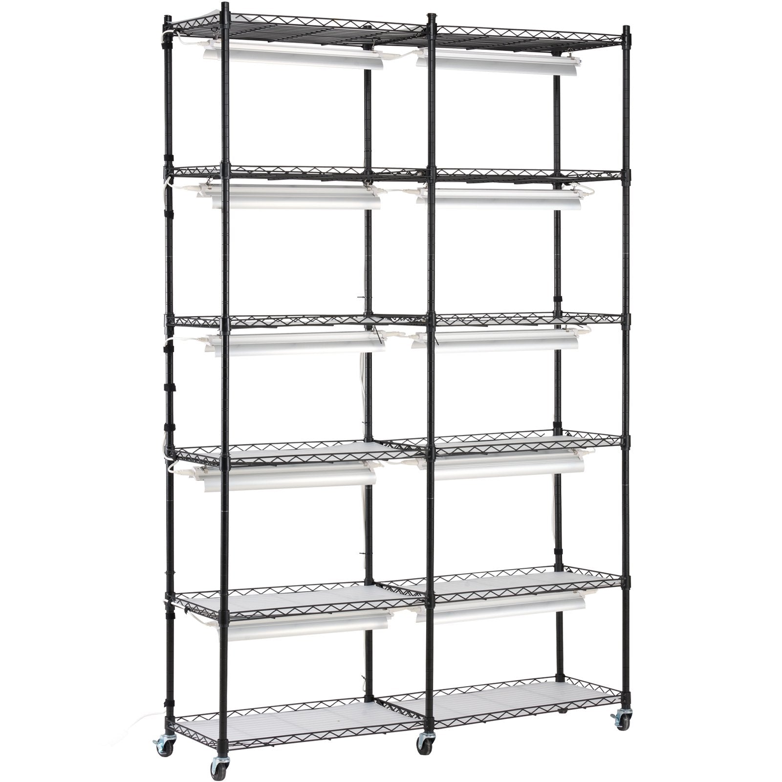 Plant Stand with Grow Light 6 Tiers 200W 59.1" Indoor Plant Grow Shelf V952-GNZWJ180CM12G2SEPV3