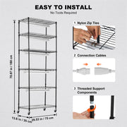 DIY Plant Stand with Grow Lights 6 Tiers 192W 70.9" Tall Plant Grow Shelf V952-GNZWJ180CM75LE0LQV3