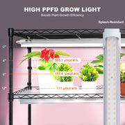 Plant Stand with Grow Light 6 Tiers 180W 180 cm Indoor Plant Grow Shelf V952-GNZWJ180CM90SFKCTV3