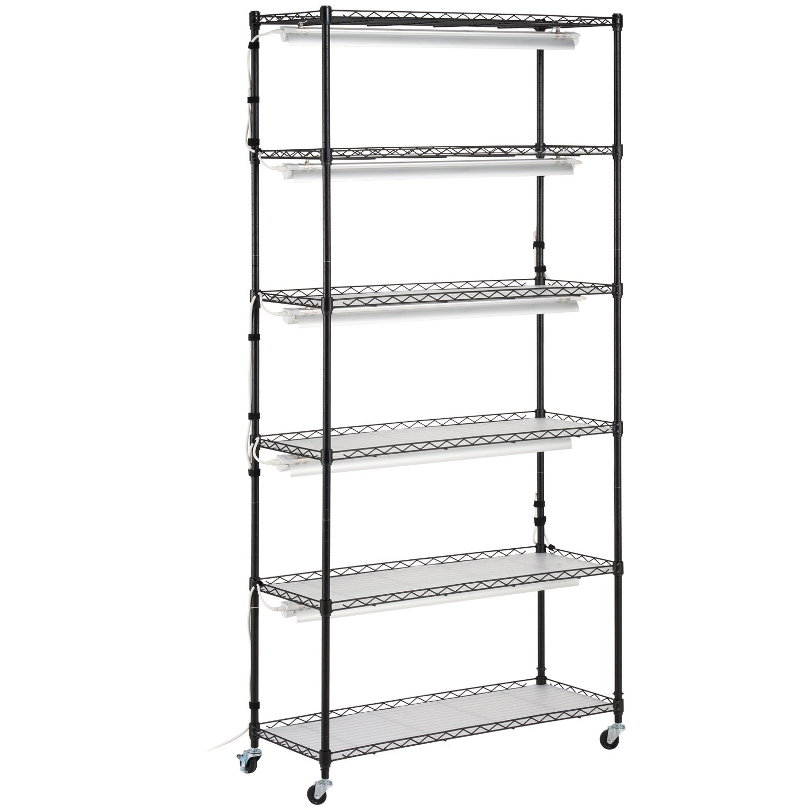 Plant Stand with Grow Light 6 Tiers 180W 180 cm Indoor Plant Grow Shelf V952-GNZWJ180CM90SFKCTV3