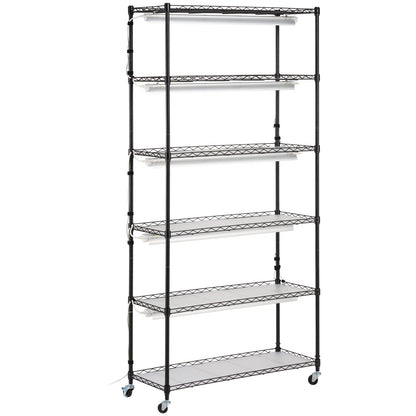 Plant Stand with Grow Light 6 Tiers 180W 180 cm Indoor Plant Grow Shelf V952-GNZWJ180CM90SFKCTV3