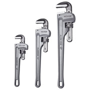 3-Piece Pipe Wrench Set, 10" 14" 18" Aluminum Straight Pipe Wrench, Adjustable Plumbing Wrench, with High V952-GQBS101418IN6D4SMV0