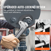 Pipe Wrench, 14" Aluminum Straight Pipe Wrench, Automatic Jaw Adjustment, Adjustable Plumbing Wrench, Easy to V952-GQBS14INCHZG5HXBPV0