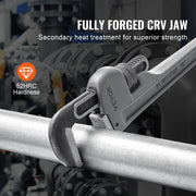 Pipe Wrench, 18" Aluminum Straight Pipe Wrench, Adjustable Plumbing Wrench, with High Strength Jaw and V952-GQBSZG18INCHV5JD7V0