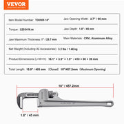 Pipe Wrench, 18" Aluminum Straight Pipe Wrench, Adjustable Plumbing Wrench, with High Strength Jaw and V952-GQBSZG18INCHV5JD7V0