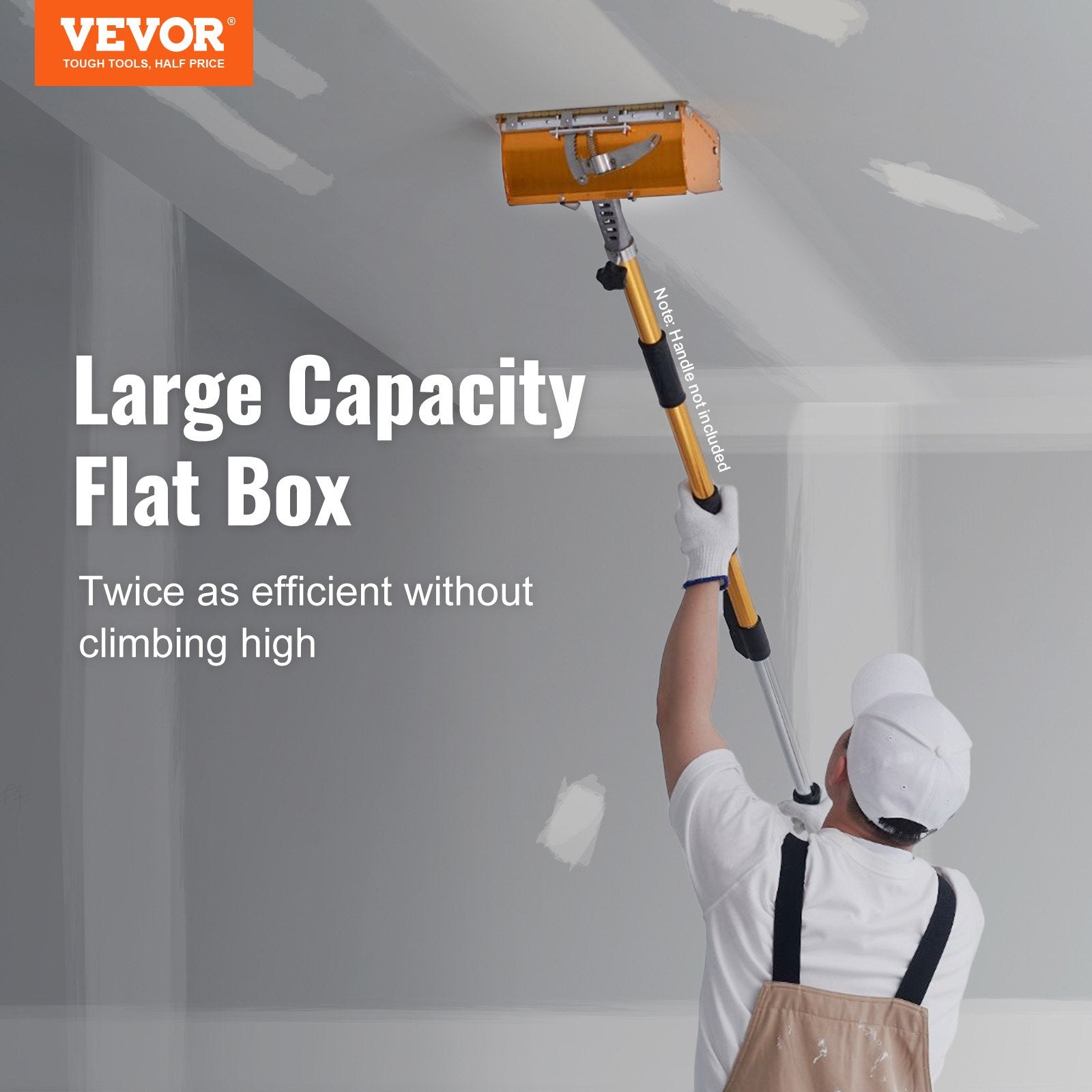 Drywall Flat Box, 10-Inch Wide Quick Clean, Aluminum Finishing Mud Box for Plasterboard, Wallboard, V952-GQPSHYC10FWSILJM1V0