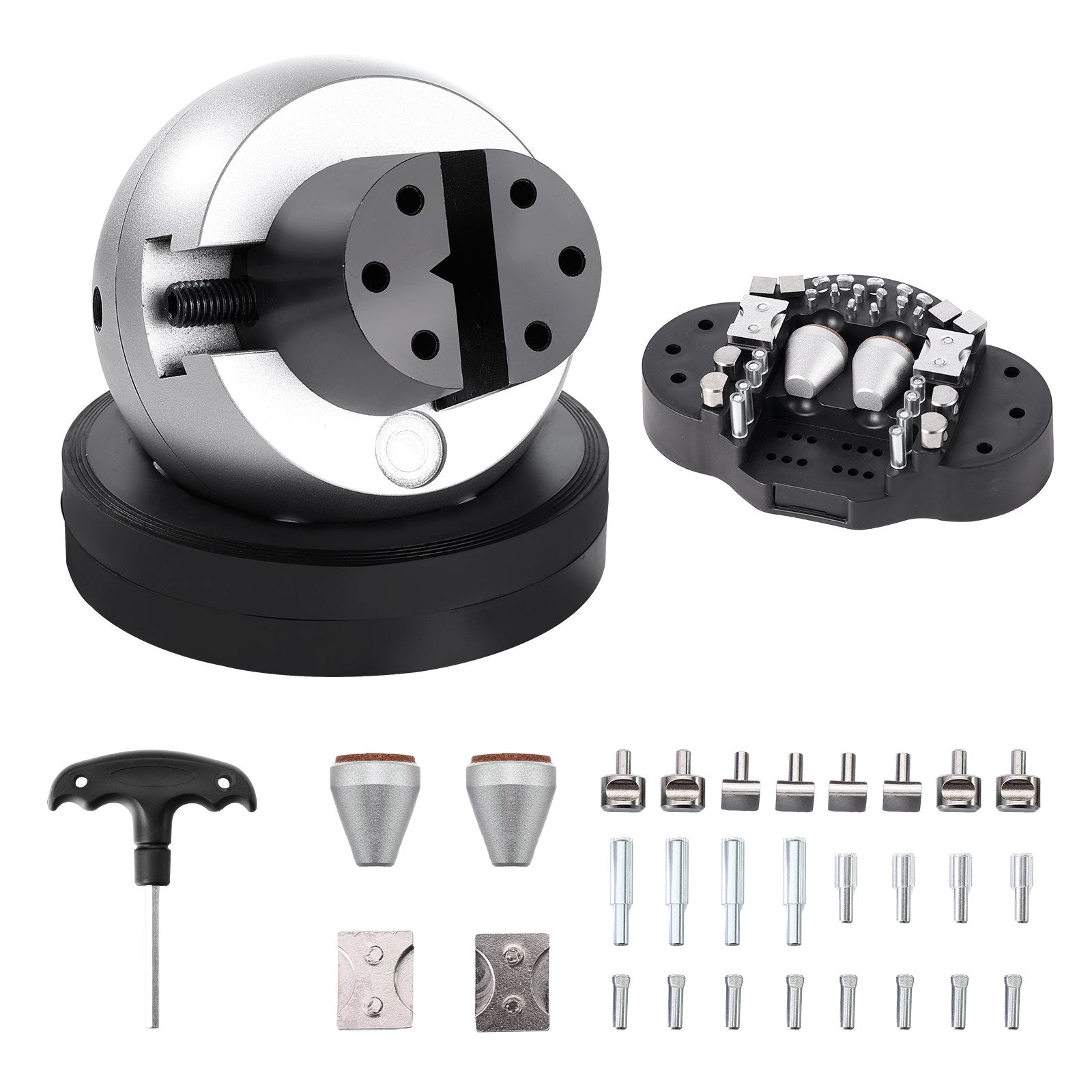 Engraving Block 5 inch Ball Vise Setting Jewelry Ball Vise Engraving with 34PCS Attachment and Rubber Base V952-GRSWNXZSZ00000001V0