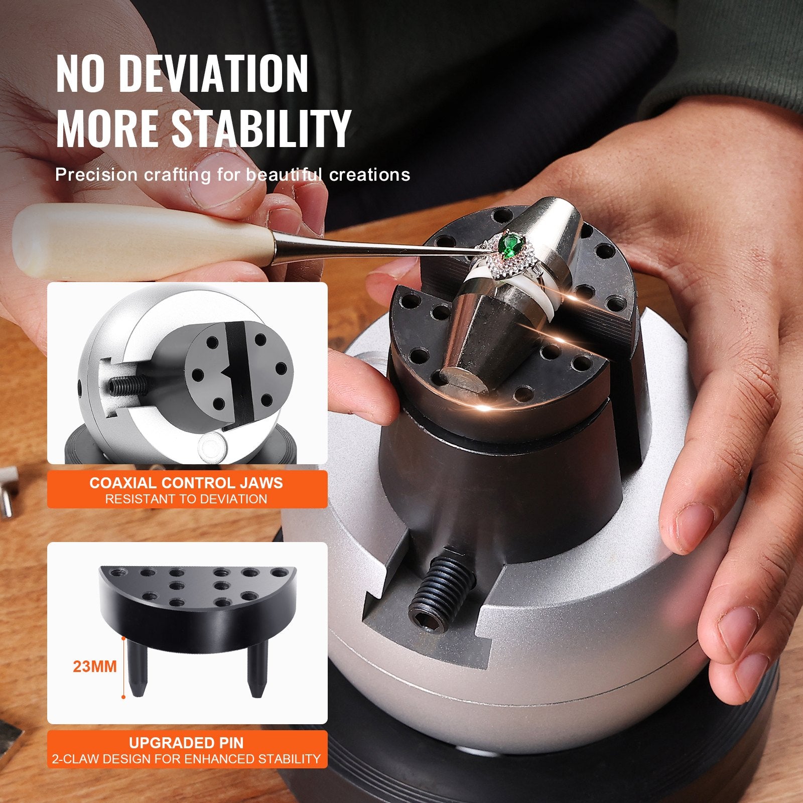 Engraving Block 5 inch Ball Vise Setting Jewelry Ball Vise Engraving with 34PCS Attachment and Rubber Base V952-GRSWNXZSZ00000001V0