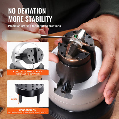 Engraving Block 5 inch Ball Vise Setting Jewelry Ball Vise Engraving with 34PCS Attachment and Rubber Base V952-GRSWNXZSZ00000001V0
