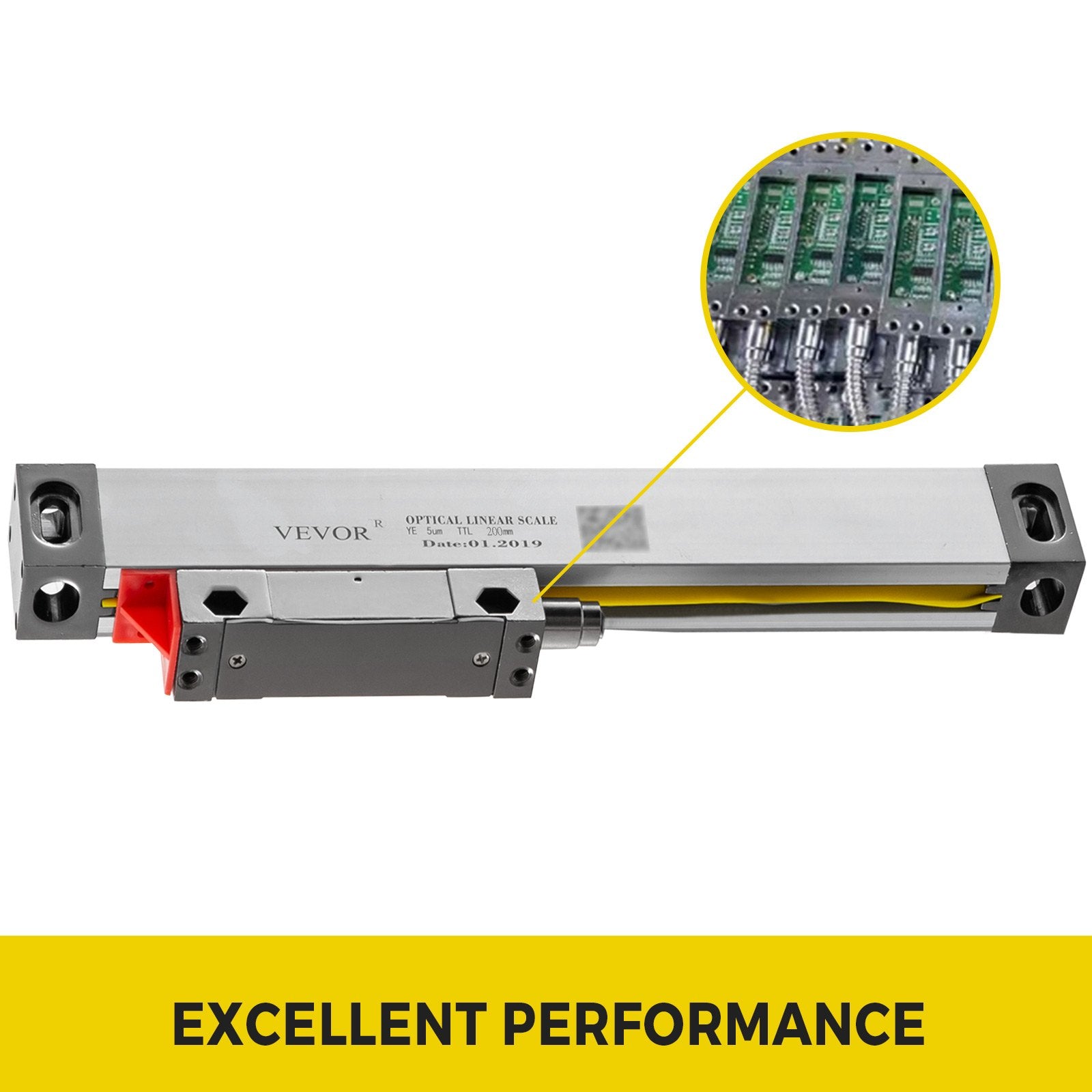 1 Axis Lathe Linear Scale 200mm with Accuracy 0.0002" Optical Length Precision Linear Scale Aluminum Body for V952-GSC200MMDC0000001V0