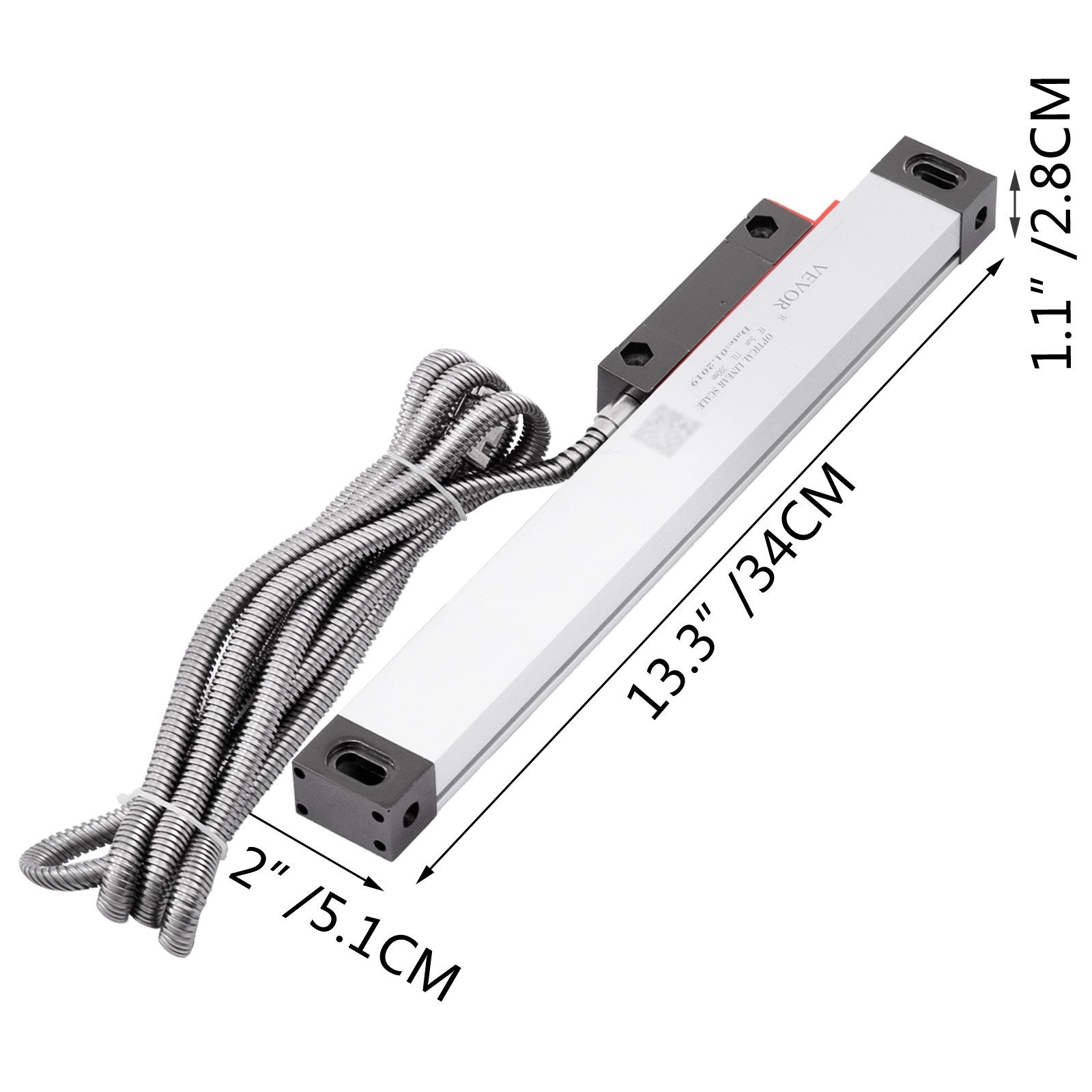 1 Axis Lathe Linear Scale 200mm with Accuracy 0.0002" Optical Length Precision Linear Scale Aluminum Body for V952-GSC200MMDC0000001V0