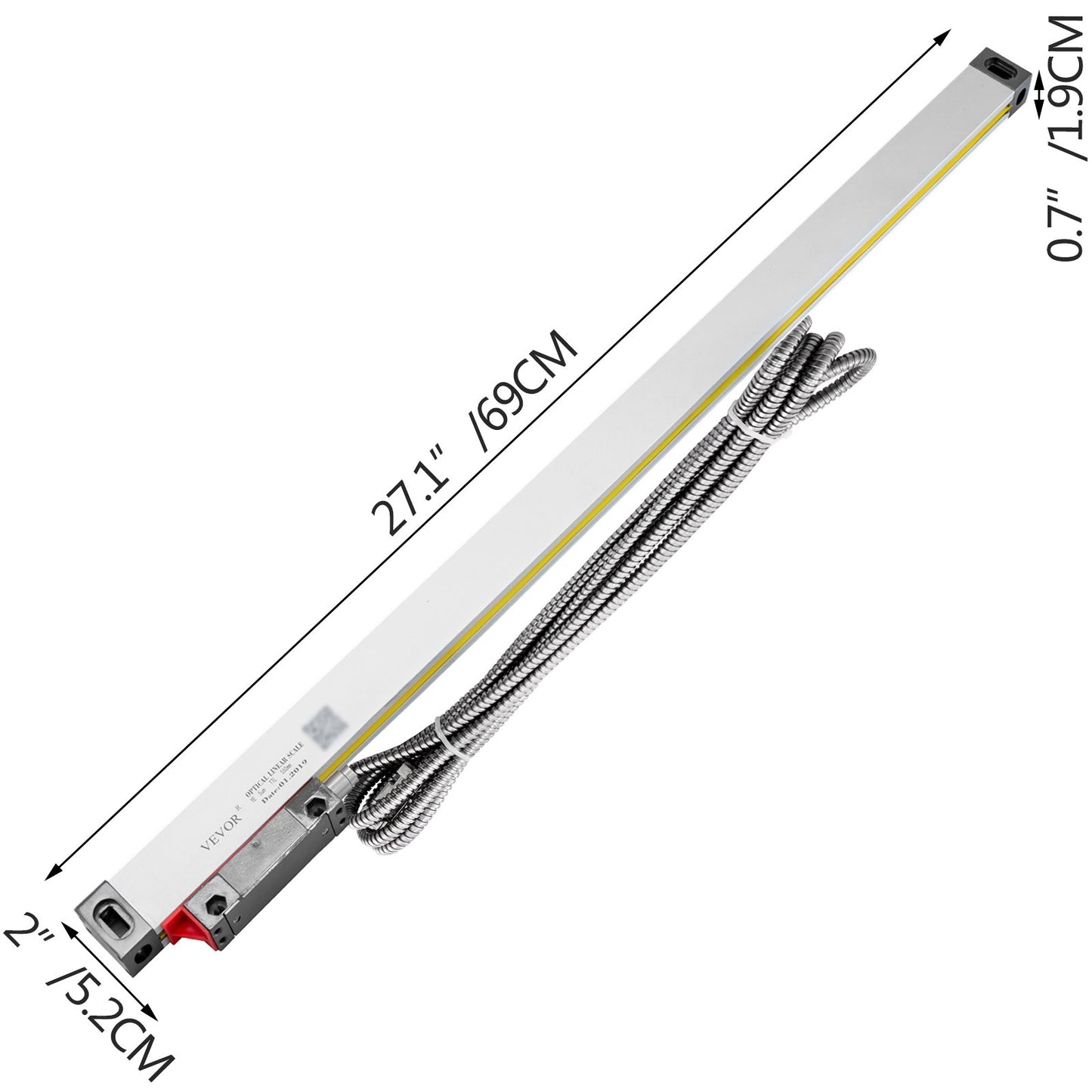 1 Axis Lathe Linear Scale 550mm with Accuracy 0.0002" Optical Length Precision Linear Scale Aluminum Body for V952-GSC550MMDC0000001V0