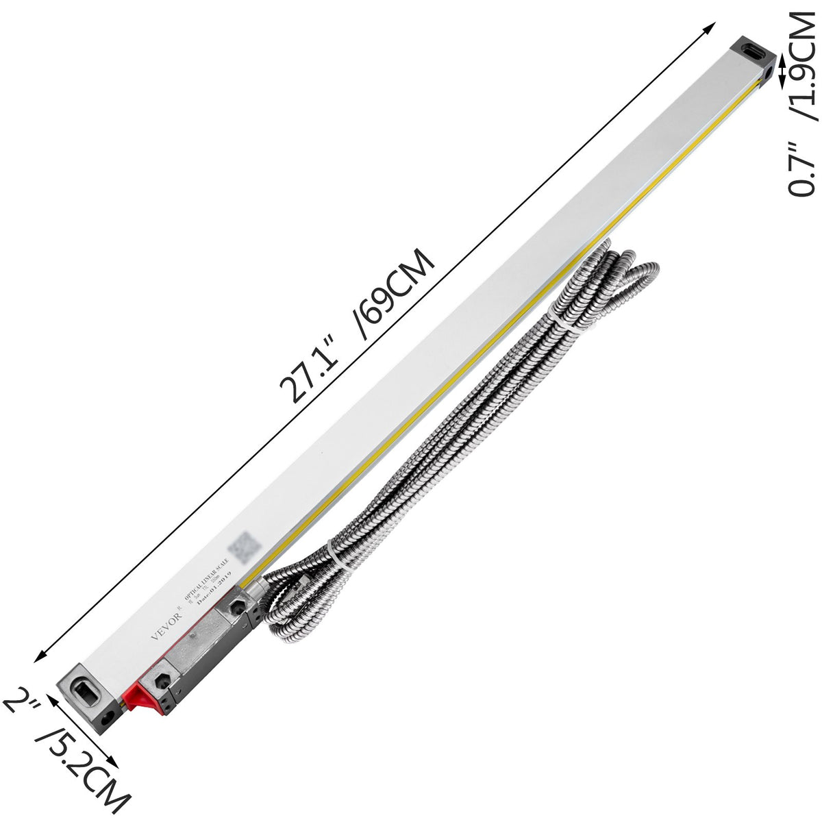 1 Axis Lathe Linear Scale 550mm with Accuracy 0.0002" Optical Length Precision Linear Scale Aluminum Body for V952-GSC550MMDC0000001V0