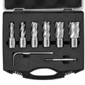 Annular Cutter Set, 6 pcs Weldon Shank Mag Drill Bits, 1" Cutting Depth, 1/2" to 1-1/16" Cutting Diameter, V952-GSGTZYC6J100O3DW2V0