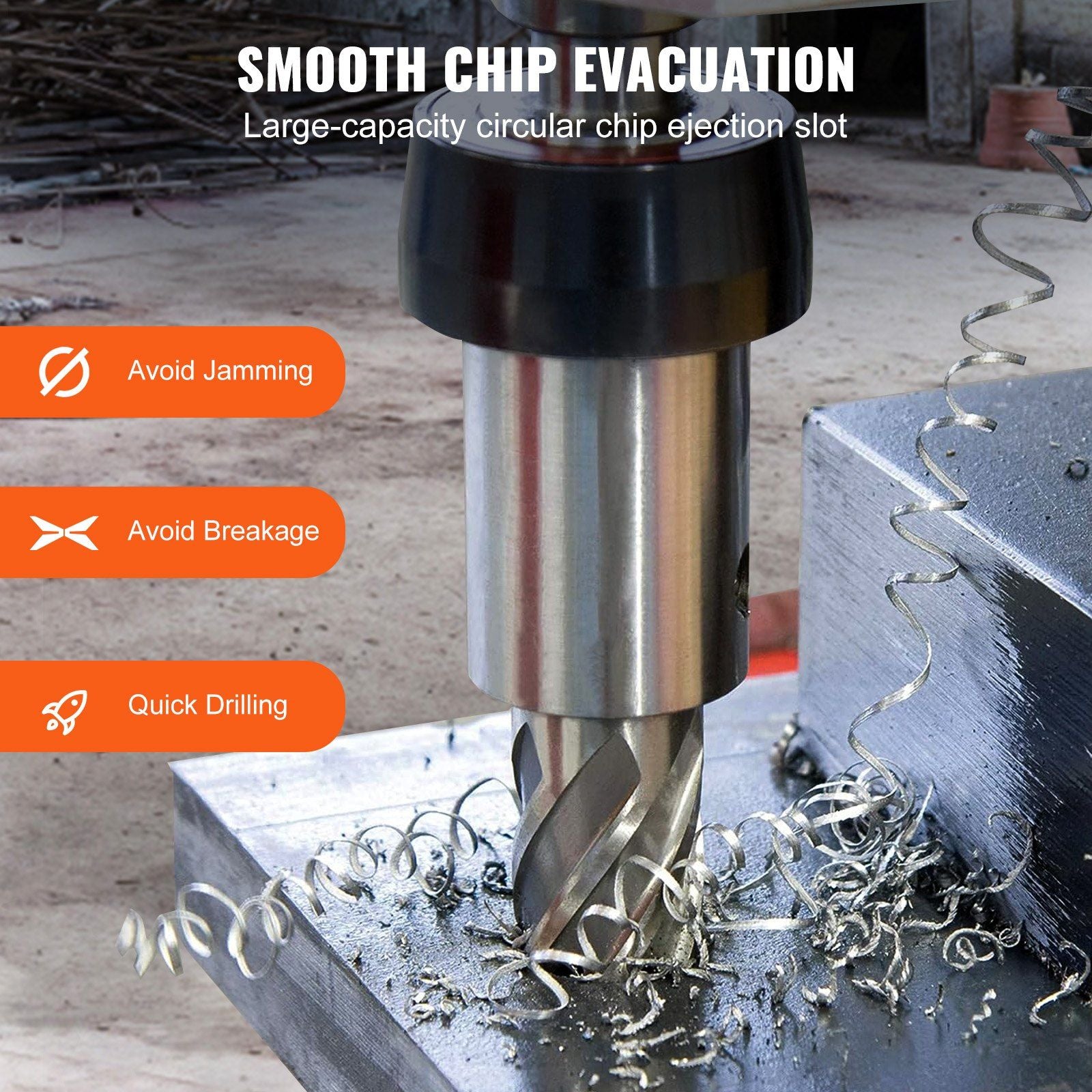 Annular Cutter Set, 6 pcs Weldon Shank Mag Drill Bits, 1" Cutting Depth, 1/2" to 1-1/16" Cutting Diameter, V952-GSGTZYC6J100O3DW2V0