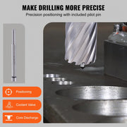 Annular Cutter Set, 6 pcs Weldon Shank Mag Drill Bits, 1" Cutting Depth, 1/2" to 1-1/16" Cutting Diameter, V952-GSGTZYC6J100O3DW2V0