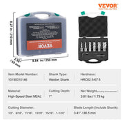 Annular Cutter Set, 6 pcs Weldon Shank Mag Drill Bits, 1" Cutting Depth, 1/2" to 1-1/16" Cutting Diameter, V952-GSGTZYC6J100O3DW2V0