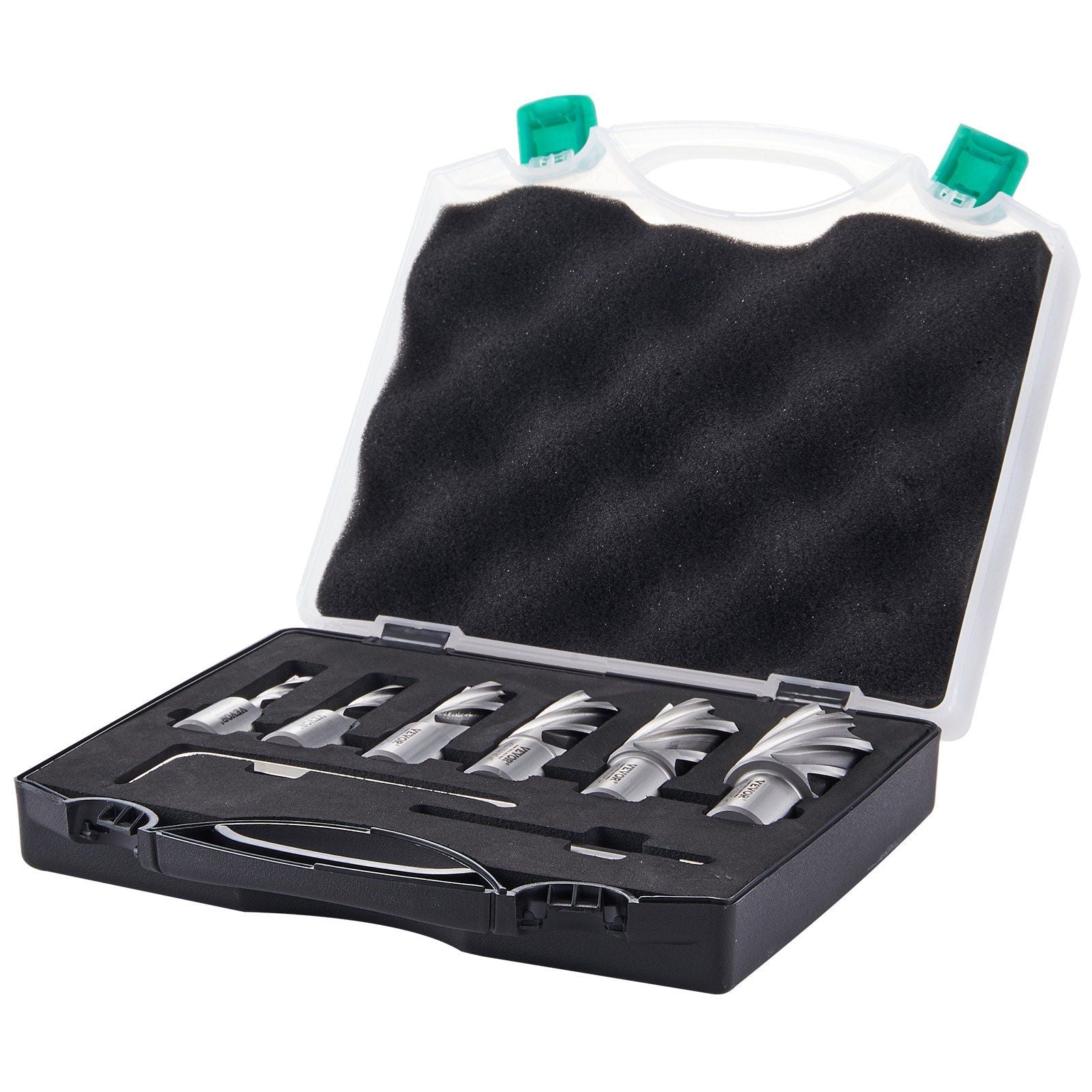 Annular Cutter Set, 6 pcs Weldon Shank Mag Drill Bits, 1" Cutting Depth, 1/2" to 1-1/16" Cutting Diameter, V952-GSGTZYC6J100O3DW2V0