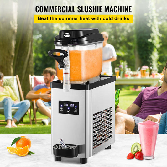 Commercial Slush Machine Frozen Drink Slushy Making Machine 6L/1.6 Gallons V952-GSJBXR16L220VKM9AV3