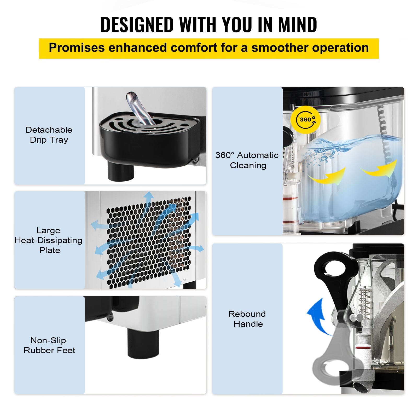 Commercial Slush Machine Frozen Drink Slushy Making Machine 6L/1.6 Gallons V952-GSJBXR16L220VKM9AV3