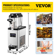 Commercial Slush Machine Frozen Drink Slushy Making Machine 6L/1.6 Gallons V952-GSJBXR16L220VKM9AV3