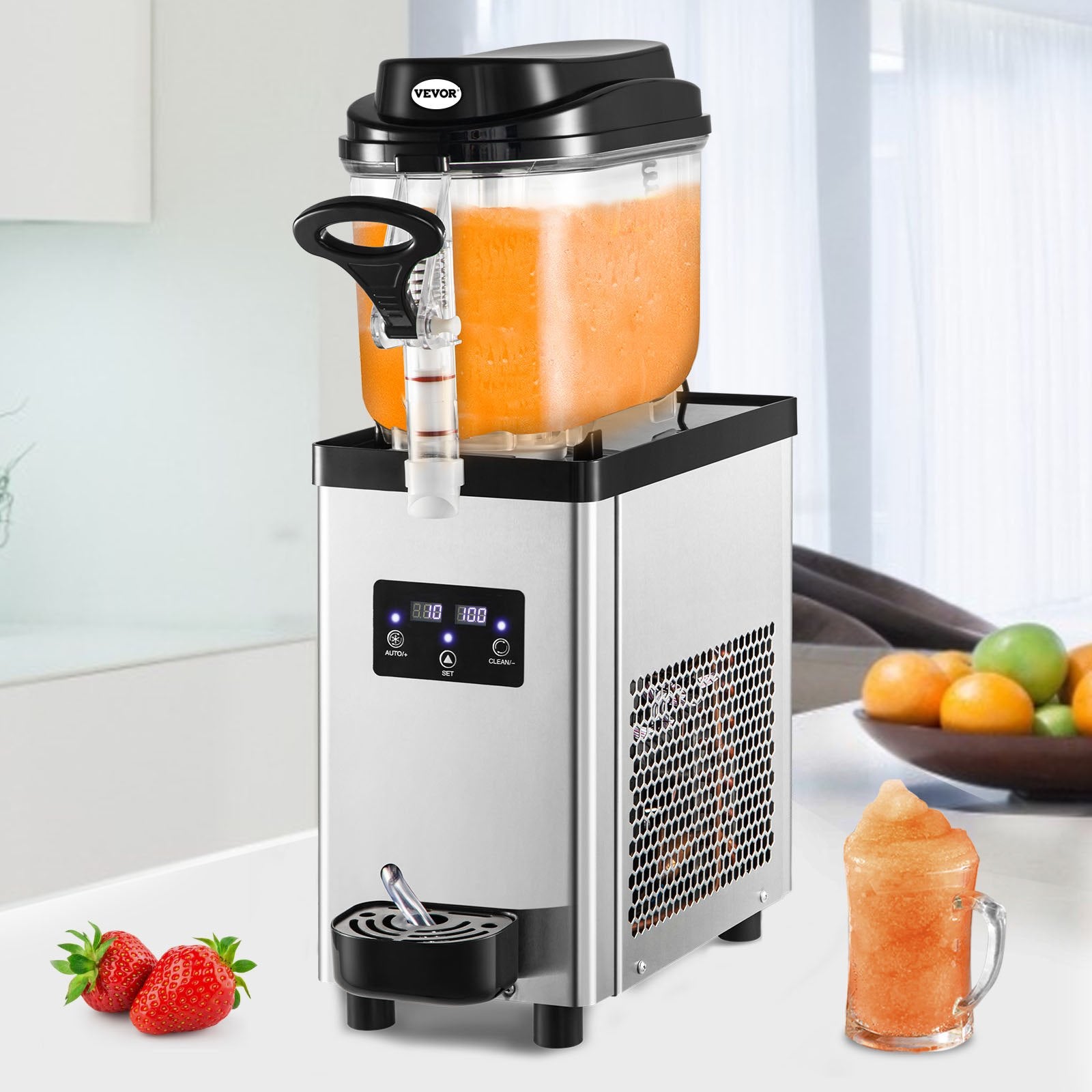 Commercial Slush Machine Frozen Drink Slushy Making Machine 6L/1.6 Gallons V952-GSJBXR16L220VKM9AV3