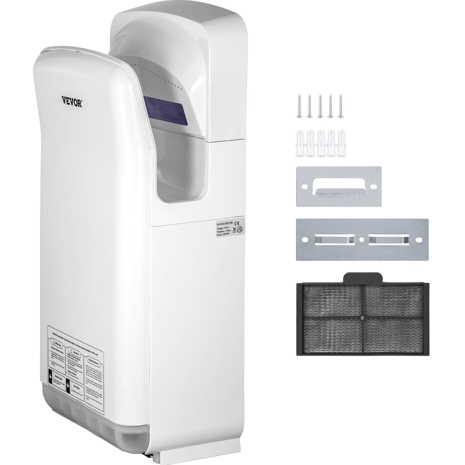 Jet Hand Dryer Blade Hand Dryer Automatic High Speed for Washroom White V952-GSJLSGSPQSBS-110PV3