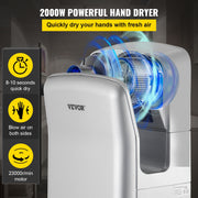 Jet Hand Dryer Blade Hand Dryer Automatic High Speed for Washroom Silver V952-GSJLSGSPQSYS-4CAQV3