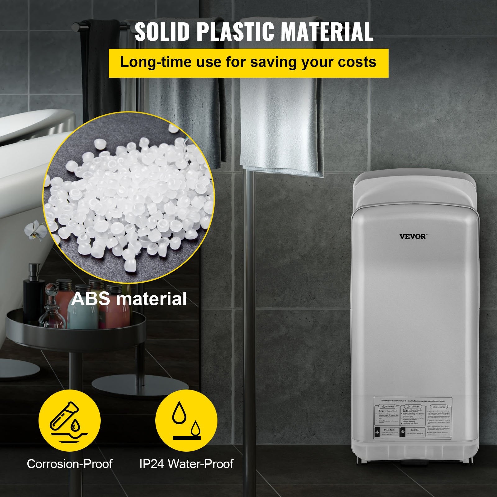 Jet Hand Dryer Blade Hand Dryer Automatic High Speed for Washroom Silver V952-GSJLSGSPQSYS-4CAQV3
