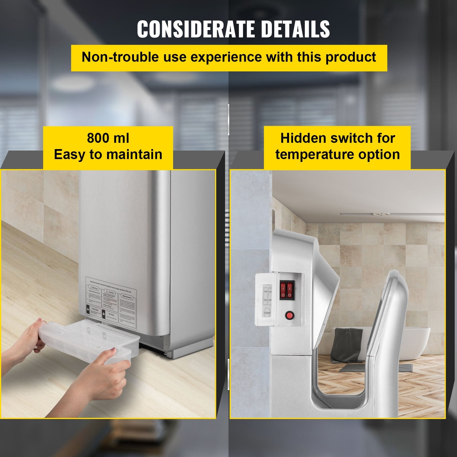 Jet Hand Dryer Blade Hand Dryer Automatic High Speed for Washroom Silver V952-GSJLSGSPQSYS-4CAQV3