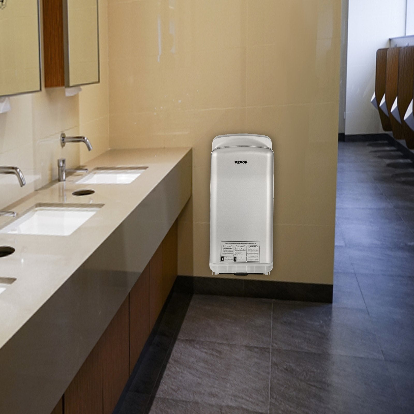 Jet Hand Dryer Blade Hand Dryer Automatic High Speed for Washroom Silver V952-GSJLSGSPQSYS-4CAQV3