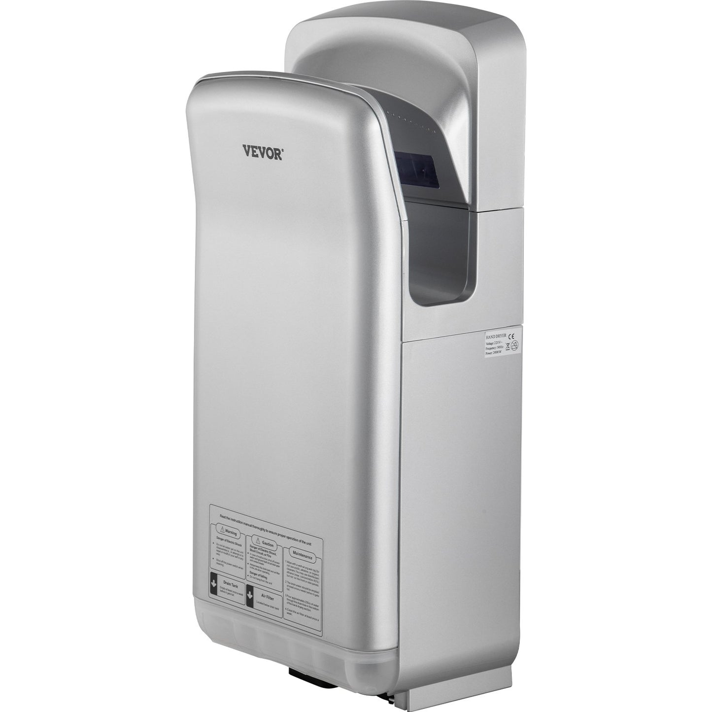 Jet Hand Dryer Blade Hand Dryer Automatic High Speed for Washroom Silver V952-GSJLSGSPQSYS-4CAQV3