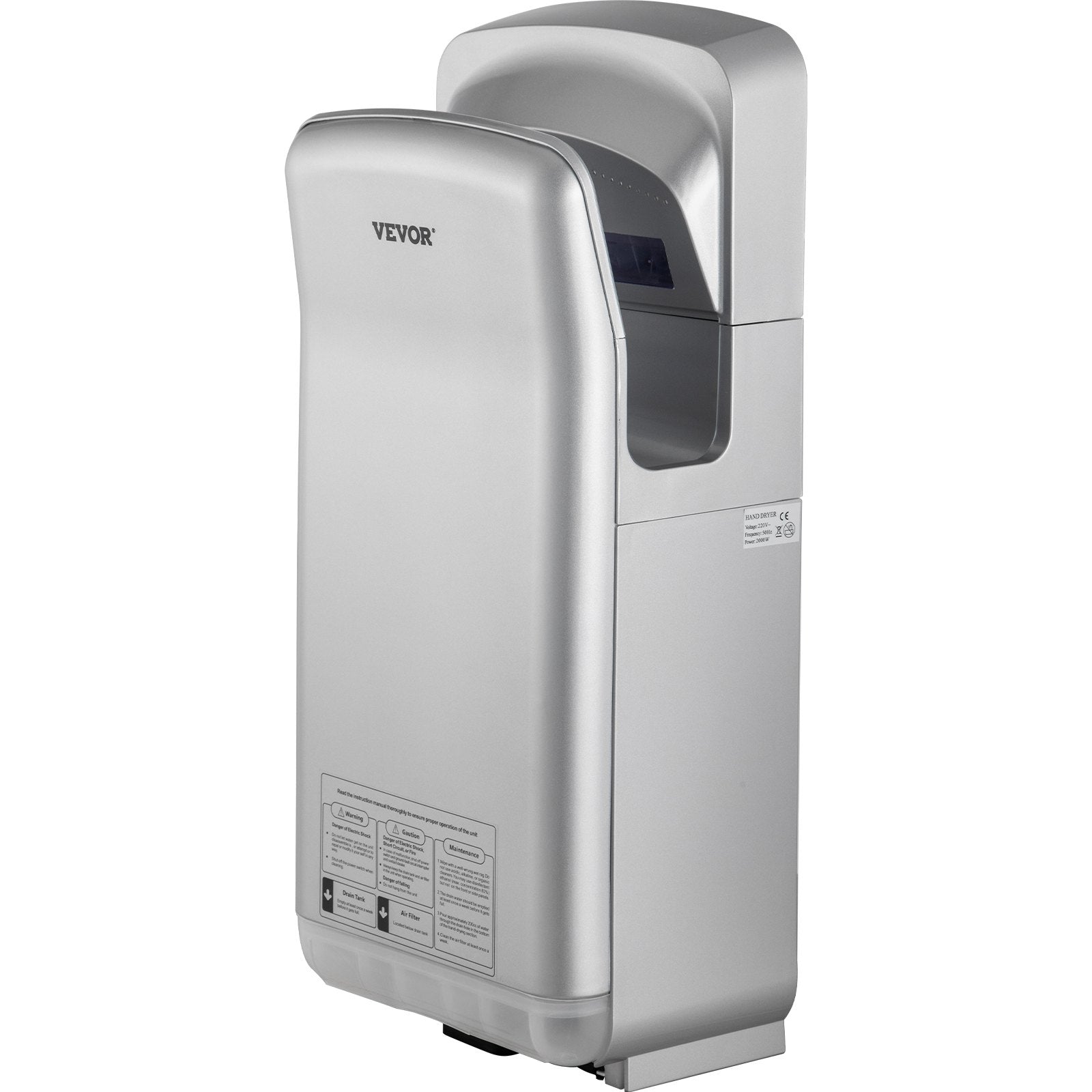 Jet Hand Dryer Blade Hand Dryer Automatic High Speed for Washroom Silver V952-GSJLSGSPQSYS-4CAQV3