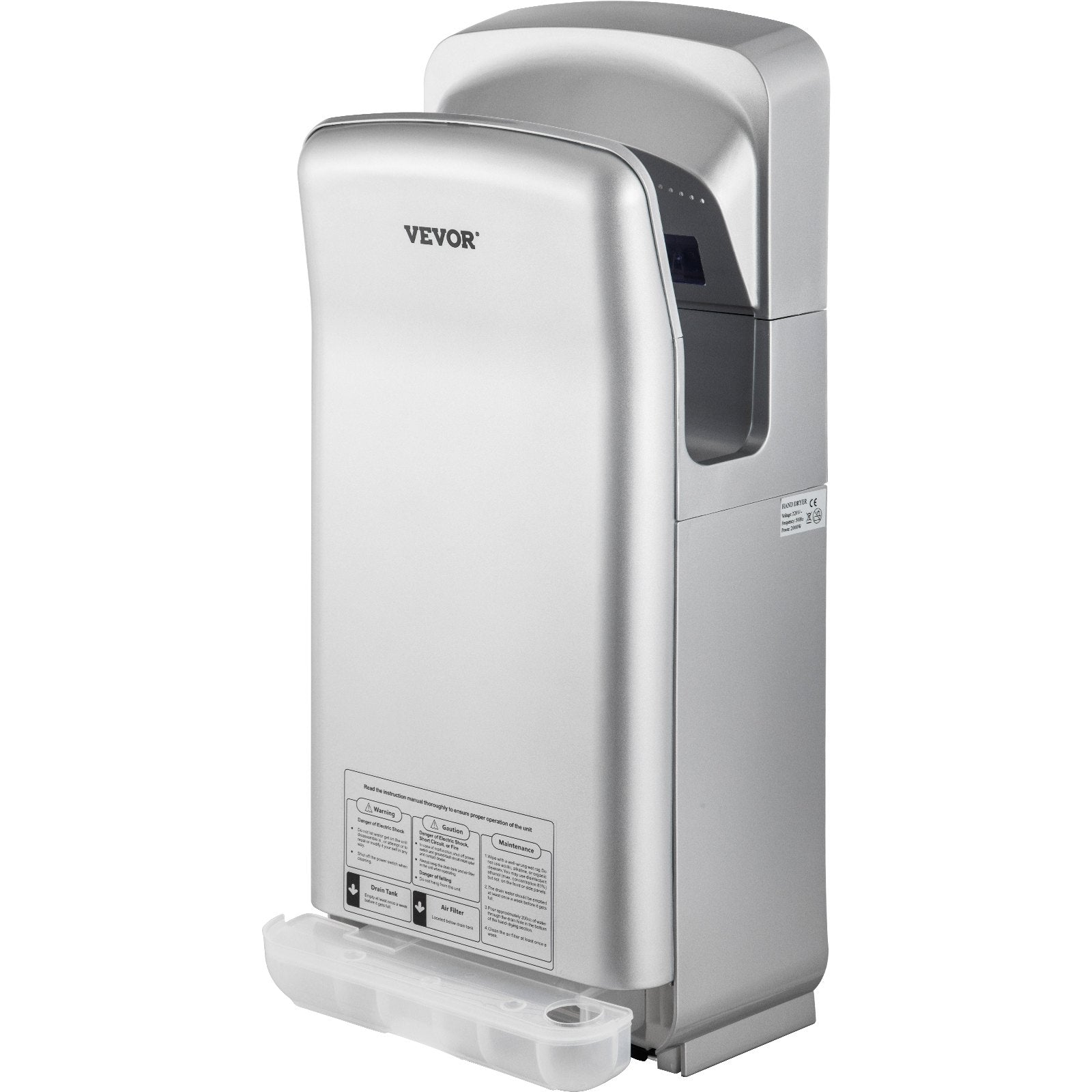 Jet Hand Dryer Blade Hand Dryer Automatic High Speed for Washroom Silver V952-GSJLSGSPQSYS-4CAQV3