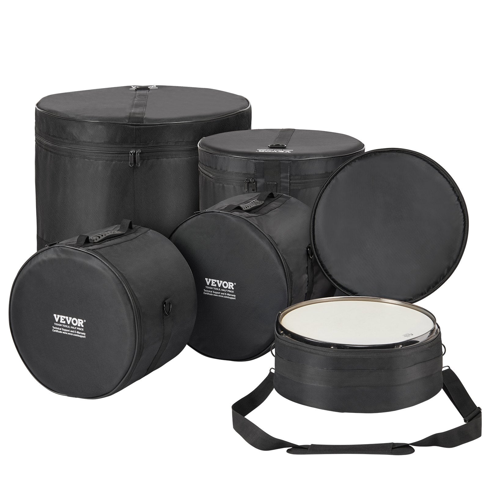 5-Piece Drum Bag Set, 1680D Oxford Fabric, Padded Drum Bags and Cases with 4.92 ft Detachable Shoulder Strap V952-GSNB1680DNJB9TCZYV0