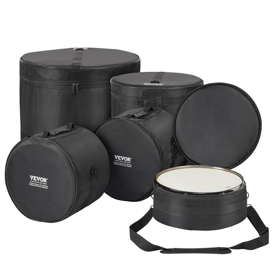 5-Piece Drum Bag Set, 1680D Oxford Fabric, Padded Drum Bags and Cases with 4.92 ft Detachable Shoulder Strap V952-GSNB1680DNJB9TCZYV0